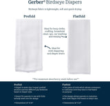Gerber 10-Pack Birdseye Pre-Fold Diaper with Absorbent Pad