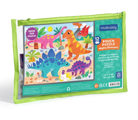 Mudpuppy Pouch Puzzle - Mighty Dinosaur 12pc