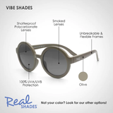 Real Shades Unbreakable UV Fashion Sunglasses - VIBE Olive 4YRS +