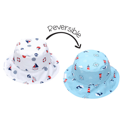 FlapjackKids Reversible Sun Hat - Nautical (2-4 years)