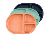 Boon CHOW™ Silicone Divided Plate Set 3pk - Peach/Teal/Navy