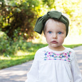Baby Wisp Giant Lana Bow Headband - Green