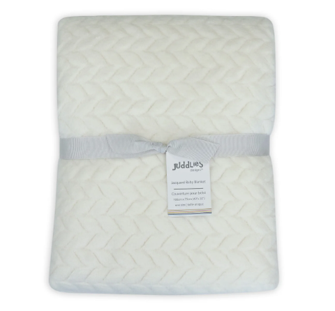 Juddlies Jacquard Flannel Blanket - Cream