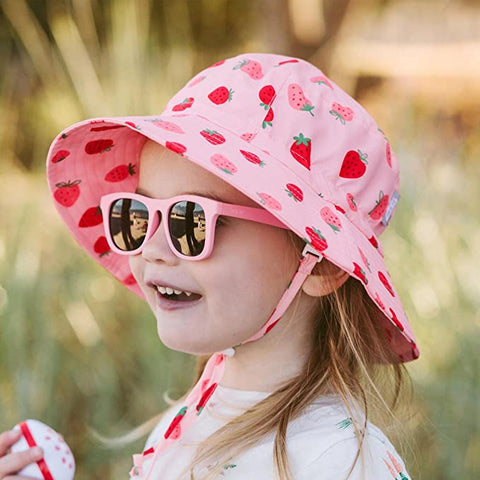 Jan & Jul Kids Aqua Dry Bucket Hats - Strawberry (XLG 5-12 years)