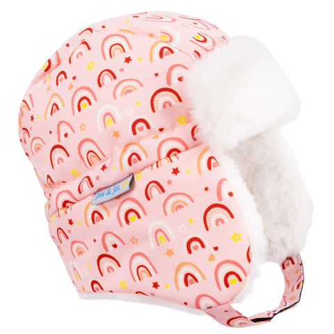 Jan & Jul Insulated Trapper Winter Hats - Pink Rainbow