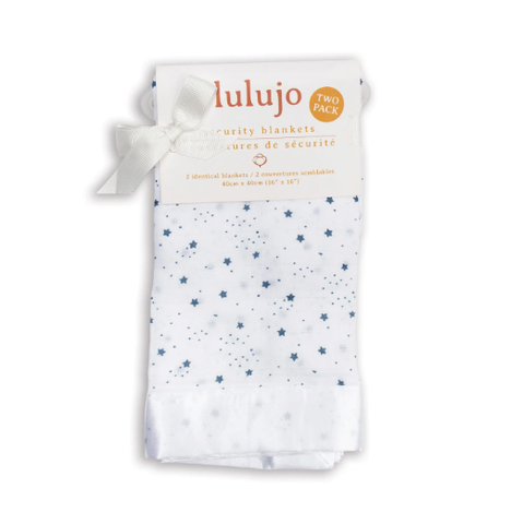 Lulujo Muslin Cotton Security Blankets 2PK - Stars