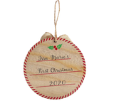 Pearhead My First Christmas Ornament Baby Prints Wooden