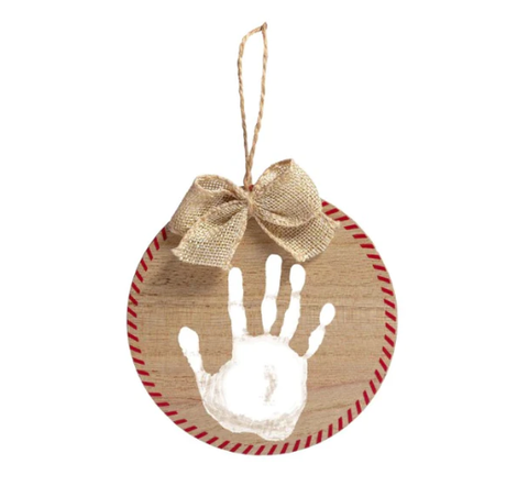Pearhead My First Christmas Ornament Baby Prints Wooden