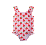 Zoocchini Ruffled 1 Piece Swimsuit - Strawberry