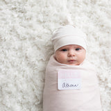 Lulujo Hello World Blanket and Knotted Hat - Pink