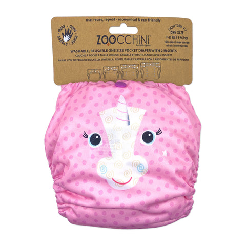 Zoocchini One Size Pocket Cloth Diaper - Alicorn