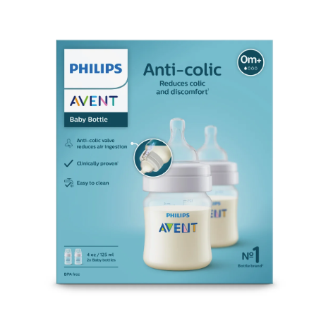Avent Anti-Colic Baby Bottle 4 oz, 2 Pack