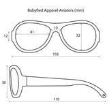 Babyfied Apparel Sunglasses - Aviators - Matte Black