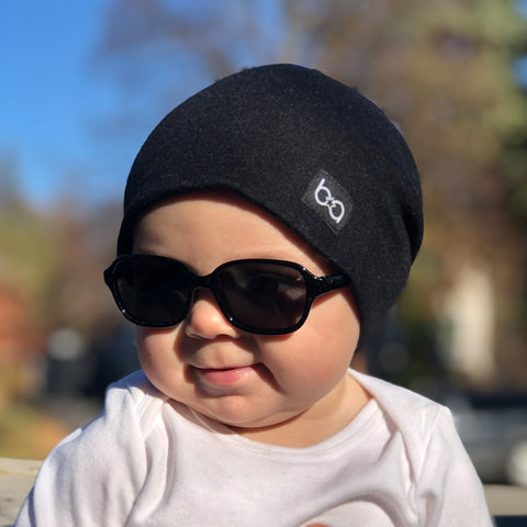 Babyfied Apparel Sunglasses - Retro Squares - Glossy Black