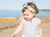 Baby Wisp Top Knot White with Geo Shapes Headband