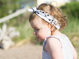 Baby Wisp Top Knot White with Geo Shapes Headband