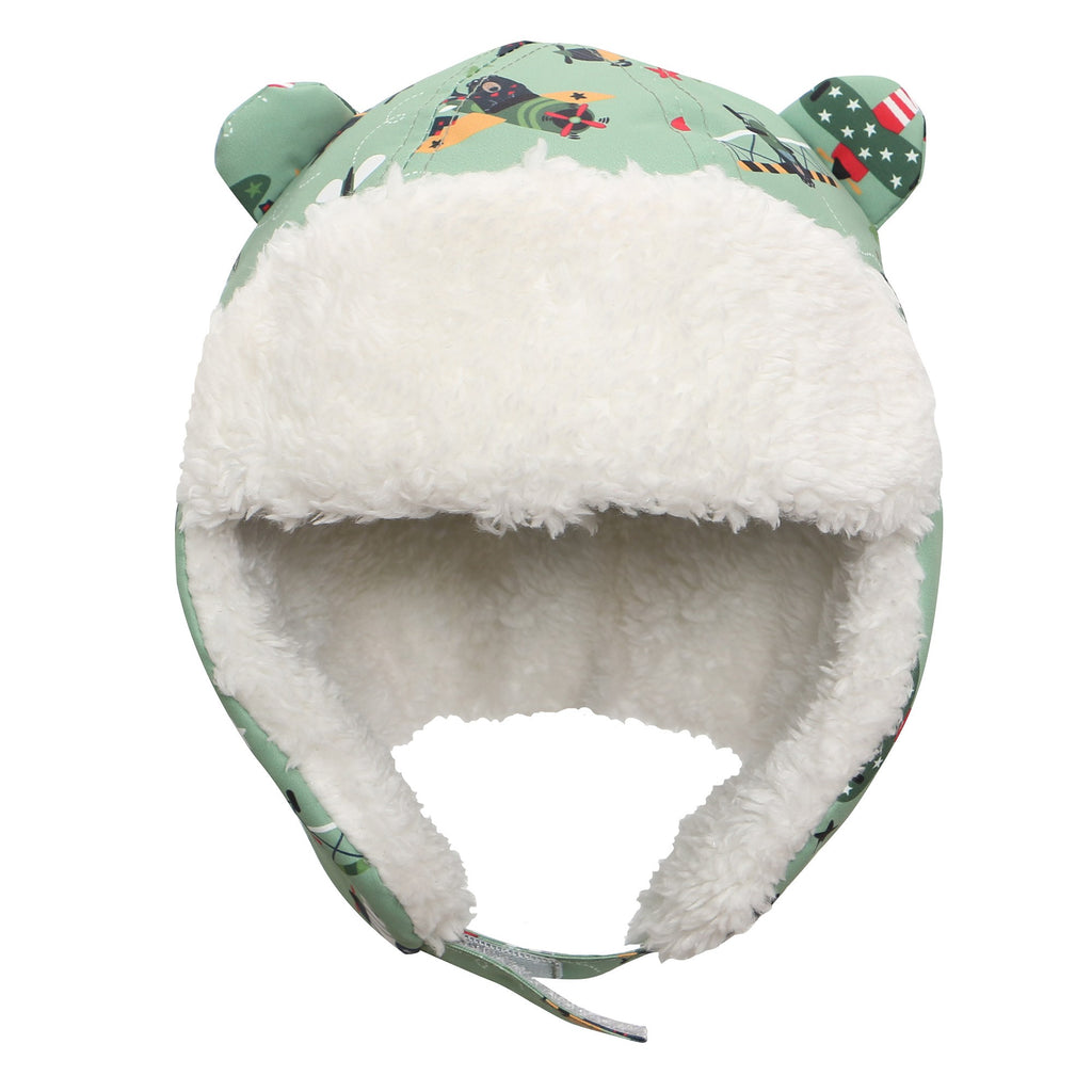 Flapjackkids Water Repellent Trapper Hat - Black Bear Green – Royal Diaperer