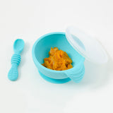 Bumkins Silicone First Feeding Set w/Lid & Spoon - Blue