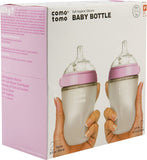 Comotomo NATURAL FLOW BABY BOTTLE COLIC PREVENTION 8oz - Twin Pack - PINK
