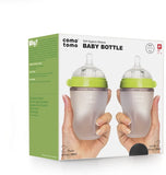 Comotomo NATURAL FLOW BABY BOTTLE COLIC PREVENTION 8oz - Twin Pack - Green