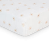 Lulujo Muslin Cotton Fitted Crib Sheet - Daisies