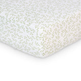 Lulujo Muslin Cotton Fitted Crib Sheet - Greenery