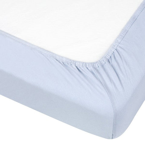 Kushies Organic Fitted Crib Sheet - Light Blue