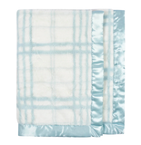 Just Born Plaid Plush Blanket - Blue