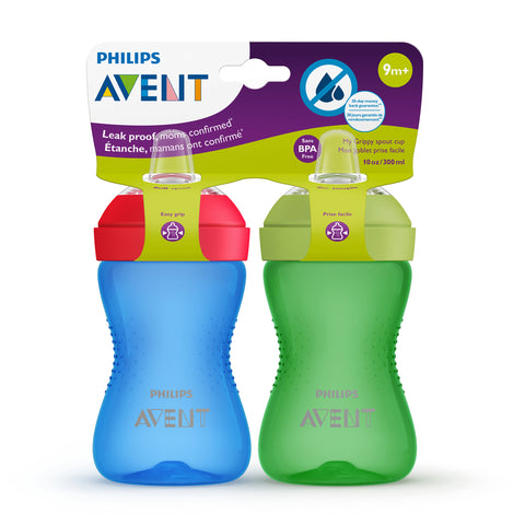 Avent My Grippy Sippy Spout Cup - 2pk Blue & Green
