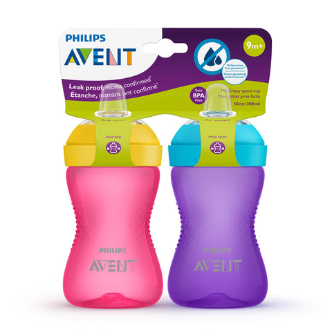 Avent My Grippy Sippy Spout Cup - 2pk Pink & Purple