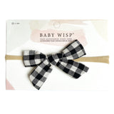 Baby Wisp Headband - White Buffalo Plaid