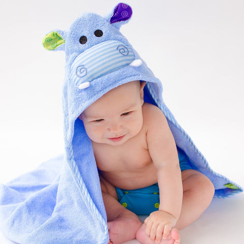 Zoocchini Baby Hooded Towel - Henry the Hippo