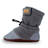 Jan & Jul Adjustable Stay-Put Cozy Fleece Booties - Heather Grey