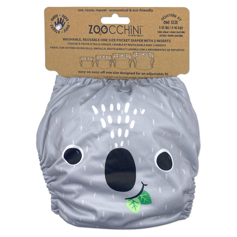 Zoocchini One Size Pocket Cloth Diaper - Koala