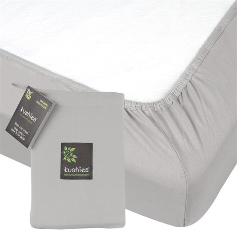 Kushies Organic Fitted Crib Sheet - Grey