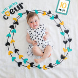 Lulujo Baby's 1st Year Milestone Blanket & Card Set - Mon Petit Coeur
