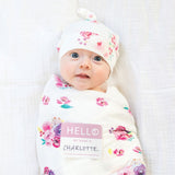 Hello World Blanket & Knotted Hat - Posies