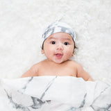 Hello World Blanket & Knotted Hat - Marble