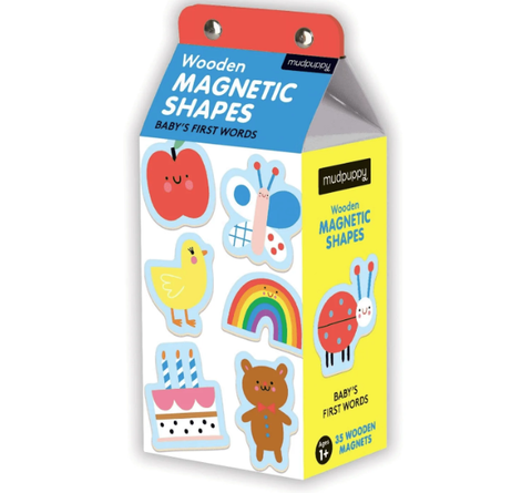 Mudpuppy Wooden Magnetic Shapes: Baby's First Words