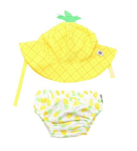 Zoocchini Swim Diaper & Sun Hat Set - Pineapple (12-24mts)