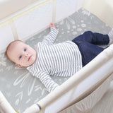 Kushies Cotton Percale Playpen Fitted Sheet - Bunny Grey