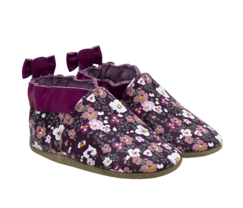 Robeez Soft Sole Slippers - Poppy Plum 0-6mts