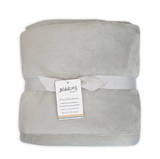 Juddlies Flannel Sherpa Blanket - Light Grey