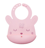 Tiny Twinkle Silicone Roll-up Bib - Rose Bunny