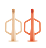 Tiny Twinkle Silicone Training Toothbrush 2pk - Sand/Coral
