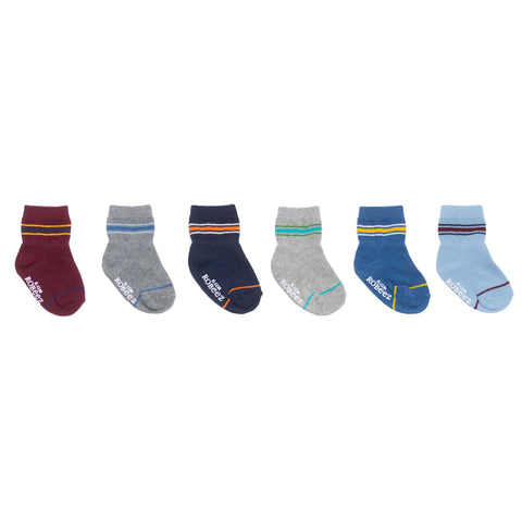 Robeez Socks 6pk - Varsity Stripes 0-6 Months