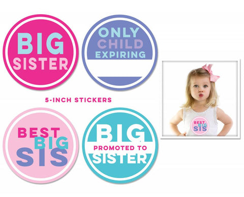Big Sister Stickers 4 pk