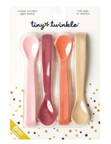 Tiny Twinkle Silicone Spoon 4PK - Girl