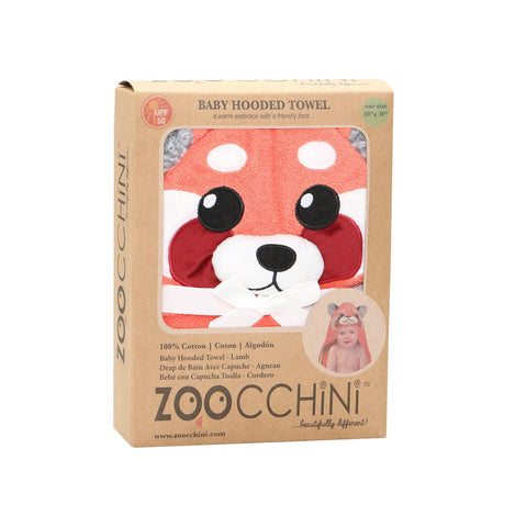 Zoocchini Terry Hooded Bath Towel - Red Panda 0-18M